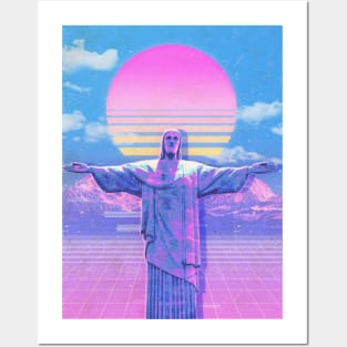 jesus statue vaporwave Posters and Art